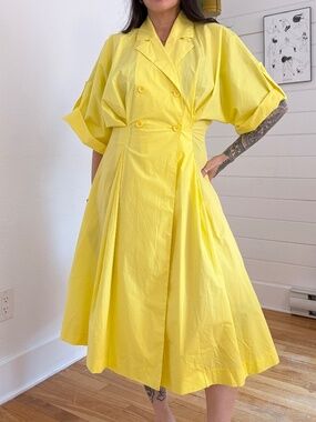 Imperial yellow Cotton trench dress
